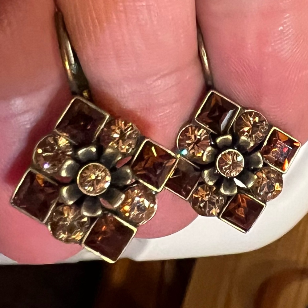 Premier designs Brown colored stone earrings